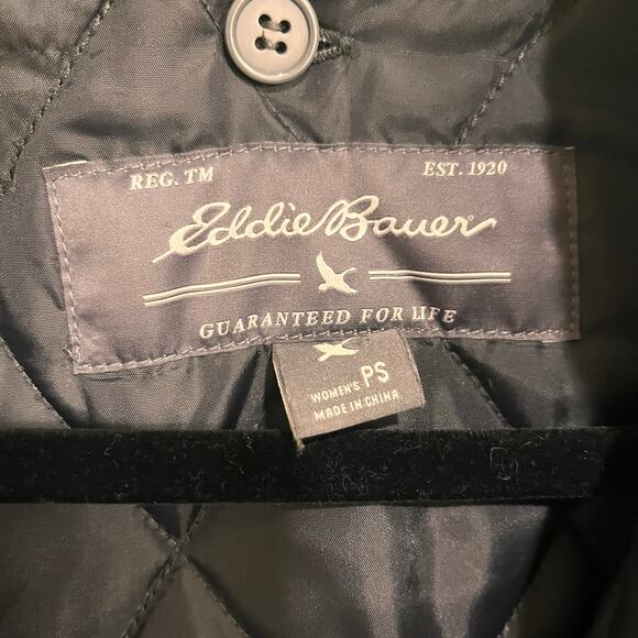 Womens Eddie Bauer Jacket Coat Gray Herringbone Weatheredge Insulated Petite S - Picture 4 of 6
